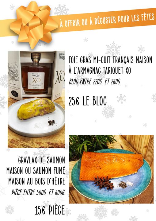 Préparation de foie gras et saumon à l'Ardoise au Teich