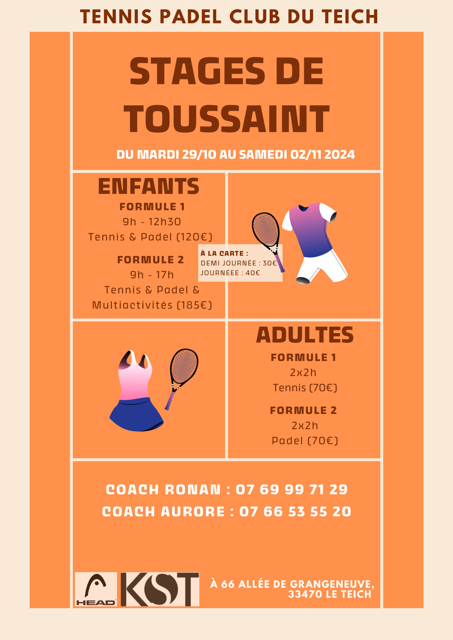 Stage de Toussaint Tennis Padel - Agenda Sports et loisirs du Teich