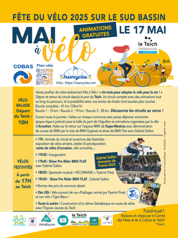 Mai à vélo 2025 - Agenda Animation et fête locale du Teich